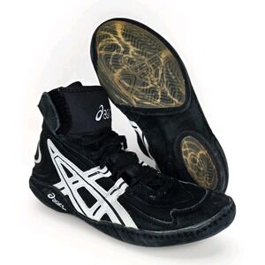 Asics Jackal Vintage Wrestling Shoes Men's Sz 8 RARE P2 2003 Black Suede Boxing